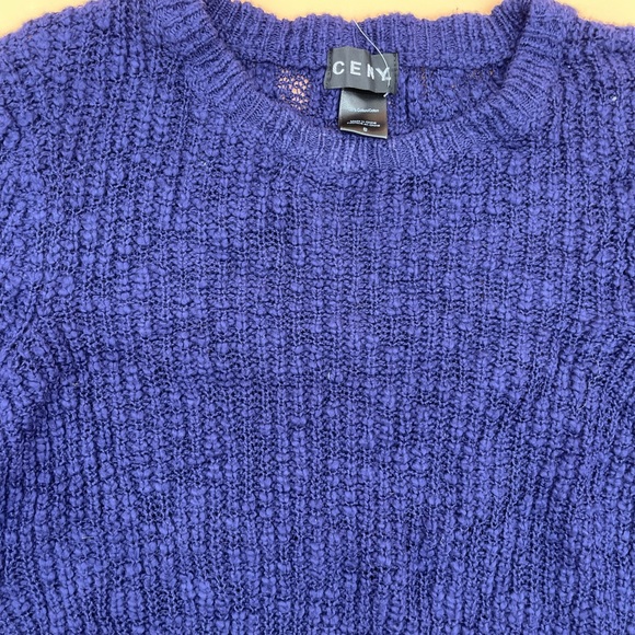CENY Blue Crew Neck Pullover Knit Sweater - Picture 3 of 9